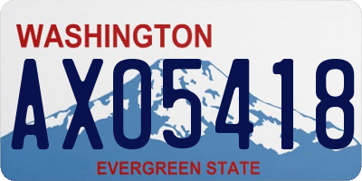 WA license plate AXO5418