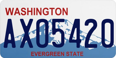 WA license plate AXO5420