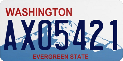 WA license plate AXO5421