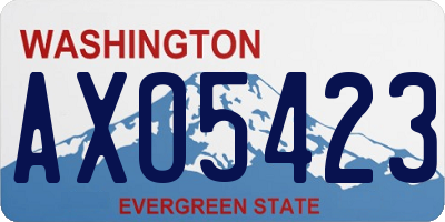 WA license plate AXO5423