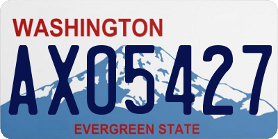 WA license plate AXO5427