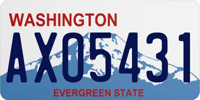 WA license plate AXO5431