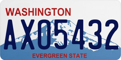 WA license plate AXO5432