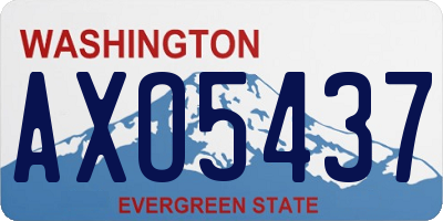 WA license plate AXO5437