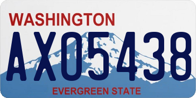 WA license plate AXO5438