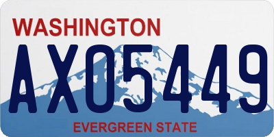 WA license plate AXO5449