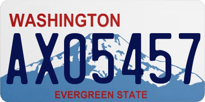 WA license plate AXO5457