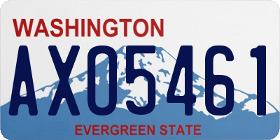 WA license plate AXO5461