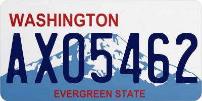 WA license plate AXO5462
