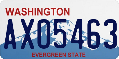 WA license plate AXO5463