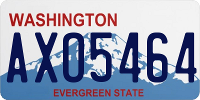 WA license plate AXO5464