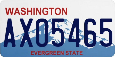 WA license plate AXO5465
