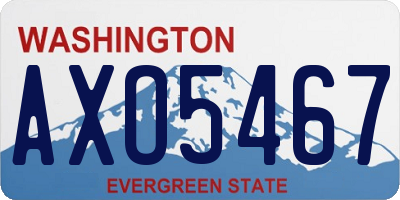 WA license plate AXO5467