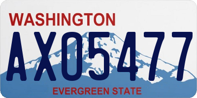 WA license plate AXO5477