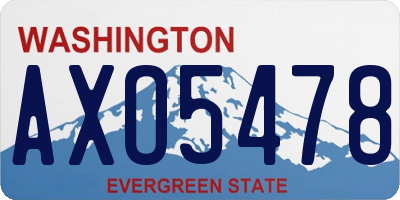 WA license plate AXO5478
