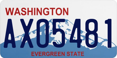 WA license plate AXO5481