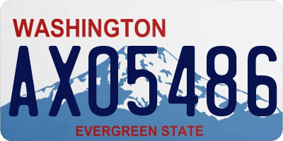 WA license plate AXO5486