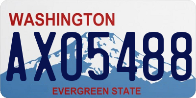 WA license plate AXO5488