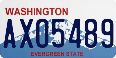 WA license plate AXO5489