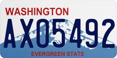 WA license plate AXO5492