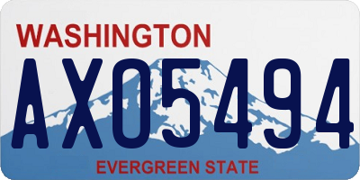 WA license plate AXO5494