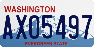 WA license plate AXO5497