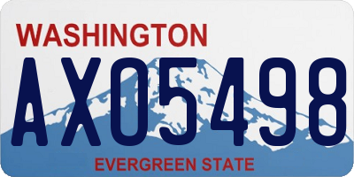 WA license plate AXO5498