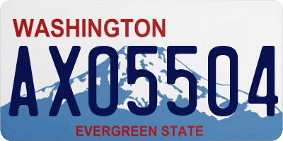 WA license plate AXO5504