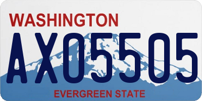 WA license plate AXO5505