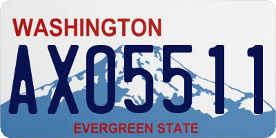 WA license plate AXO5511