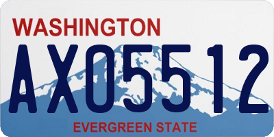 WA license plate AXO5512
