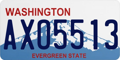 WA license plate AXO5513