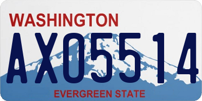 WA license plate AXO5514