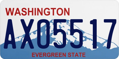WA license plate AXO5517