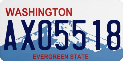 WA license plate AXO5518