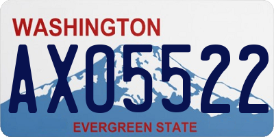 WA license plate AXO5522