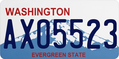 WA license plate AXO5523