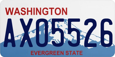 WA license plate AXO5526