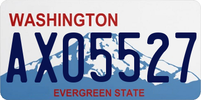 WA license plate AXO5527