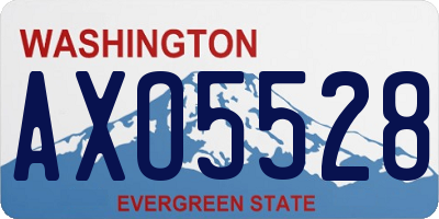 WA license plate AXO5528