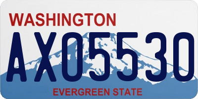 WA license plate AXO5530