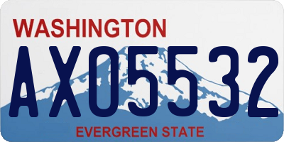 WA license plate AXO5532