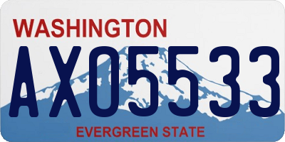 WA license plate AXO5533