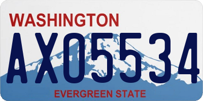 WA license plate AXO5534