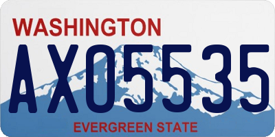 WA license plate AXO5535