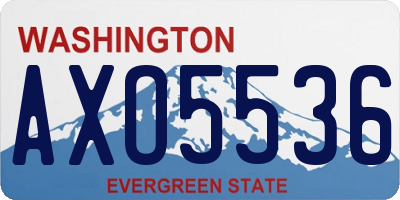 WA license plate AXO5536