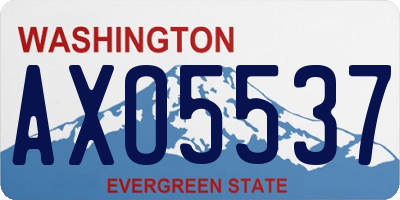 WA license plate AXO5537