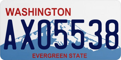 WA license plate AXO5538