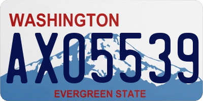 WA license plate AXO5539