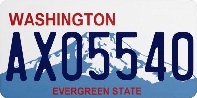 WA license plate AXO5540